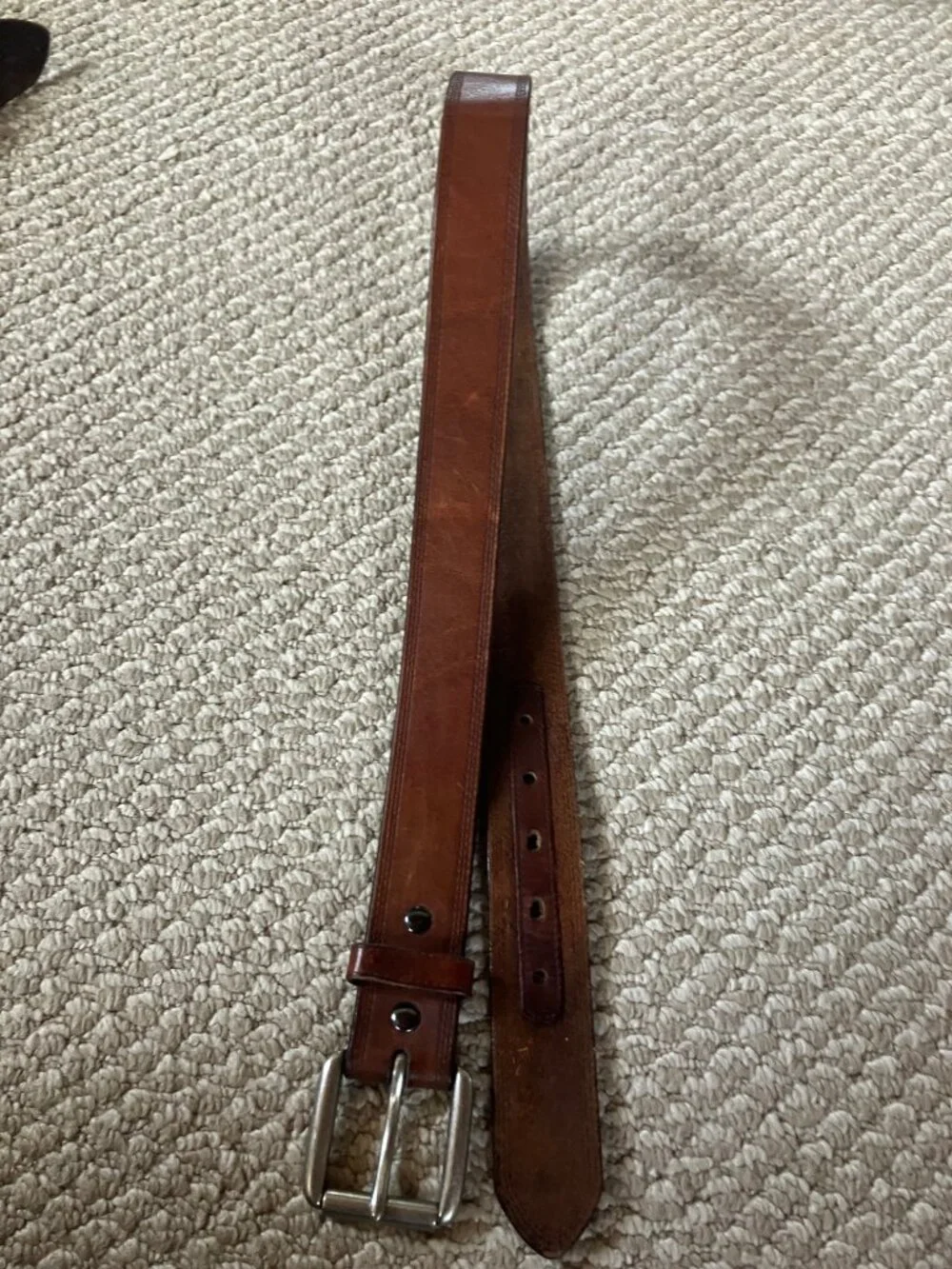 Ariat Triple Stitch Brown Leather Belt 38